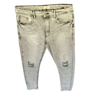 Trestles Supply Co. Mens Denim Jeans Acid Wash Light WashDistressed Size 34